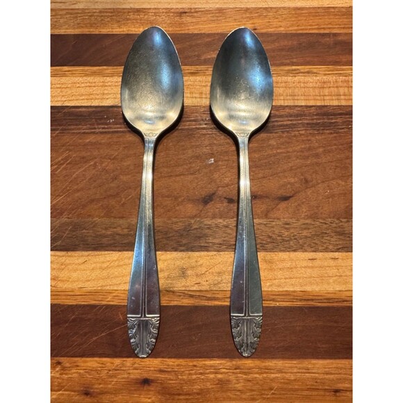 9 Antique SENATE SILVER Plate Silver Plated Flatware  matching forks And Spoons - Picture 1 of 3